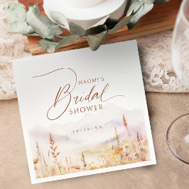 Fall Wildflower Mountain Rustic Bridal Shower  スタンダードカクテルナプキン