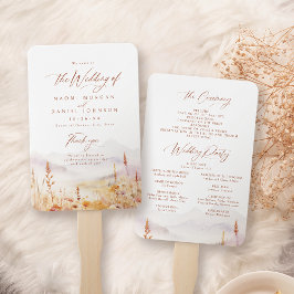 Fall Wildflower Mountain Rustic Wedding Programs ハンドファン