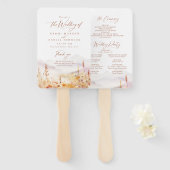 Fall Wildflower Mountain Rustic Wedding Programs ハンドファン (正面&裏面)