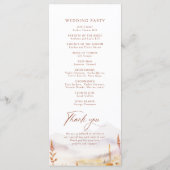 Fall Wildflower Mountain Rustic Wedding Programs メニュー (裏面)