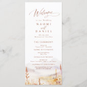 Fall Wildflower Mountain Rustic Wedding Programs メニュー (正面)