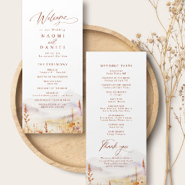 Fall Wildflower Mountain Rustic Wedding Programs メニュー