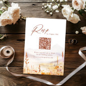 Fall Wildflower Mountain Rustic Wedding QR code 出欠カード