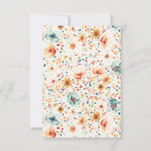 Fall Wildflower Wedding Small Thank You  サンキューカード (裏面)