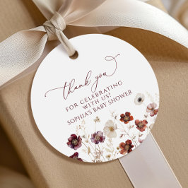 Fall Wildflowers Baby Shower フェイバータグ