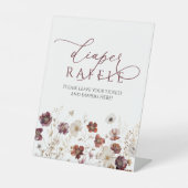 Fall Wildflowers Baby Shower Diaper Raffle Sign 台座サイン (正面)