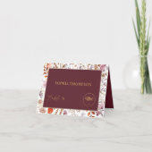 Fall Wildflowers Fish Meal Choice Guest Name Card サンキューカード (正面)