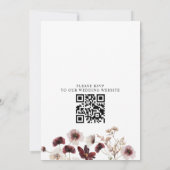 Fall Wildflowers Floral Budget QR Code Wedding 招待状 (裏面)
