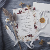 Fall Wildflowers Floral Budget QR Code Wedding 招待状