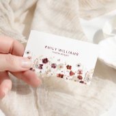 Fall Wildflowers Floral Business Card 名刺