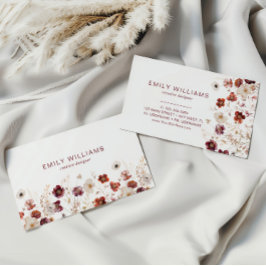 Fall Wildflowers Floral Business Card 名刺
