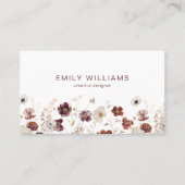 Fall Wildflowers Floral Business Card 名刺 (正面)