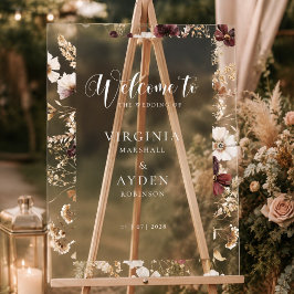 Fall Wildflowers Floral Wedding アクリルサイン