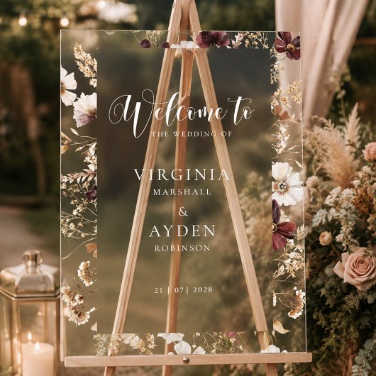 Fall Wildflowers Floral Wedding  アクリルサイン