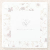 Fall Wildflowers Floral Wedding  ガラスコースター (裏面)