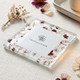 Fall Wildflowers Floral Wedding ガラスコースター