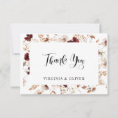 Fall Wildflowers Floral Wedding サンキューカード (正面)