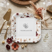 Fall Wildflowers Floral Wedding  ペーパープレート