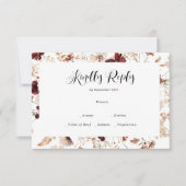 Fall Wildflowers Floral Wedding  出欠カード (正面)