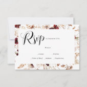 Fall Wildflowers Floral Wedding  出欠カード (正面)
