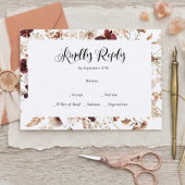 Fall Wildflowers Floral Wedding  出欠カード