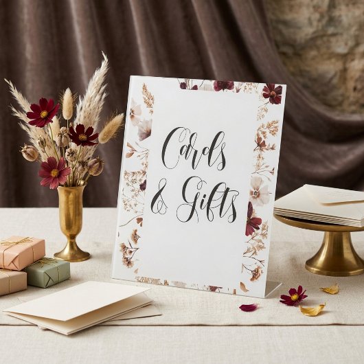 Fall Wildflowers Floral Wedding  台座サイン