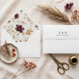 Fall Wildflowers Floral Wedding 封筒