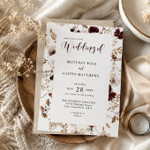 Fall Wildflowers Floral Wedding 招待状