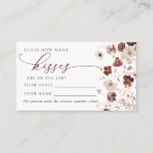 Fall Wildflowers How Many Kisses Shower Game card プレイスカード (正面)