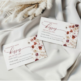 Fall Wildflowers How Many Kisses Shower Game card プレイスカード