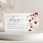 Fall Wildflowers How Many Kisses Shower Game card プレイスカード