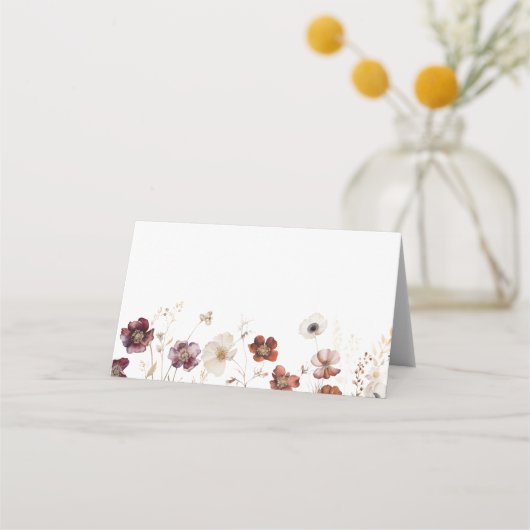 Fall Wildflowers Wedding プレイスカード (正面)
