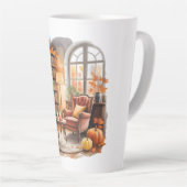 Fall Window Reading Tasses — Cozy Chair & Books カフェラテマグ (右アングル)