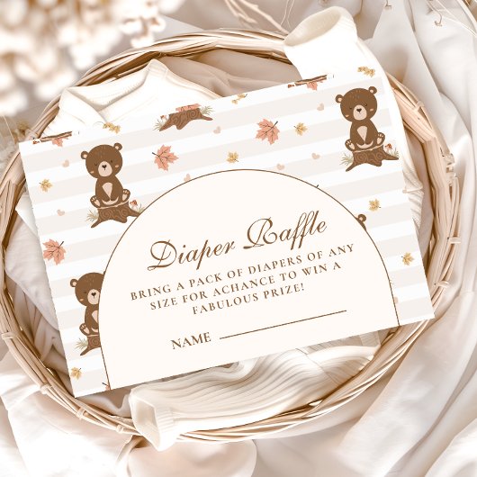 Fall Woodland Animals Diapper Raffle エンクロージャーカード