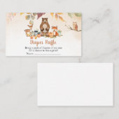 Fall Woodland Baby Shower Diaper Raffle 名刺 (正面/裏面)