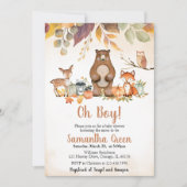 Fall Woodland Baby Shower Invitation 招待状 (正面)