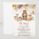 Fall Woodland Baby Shower Invitation 招待状 (正面/裏面)