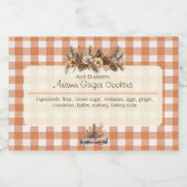 Fall Woodland Greenery Gingham  フードラベル (シングルラベル)