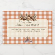 Fall Woodland Greenery Gingham 