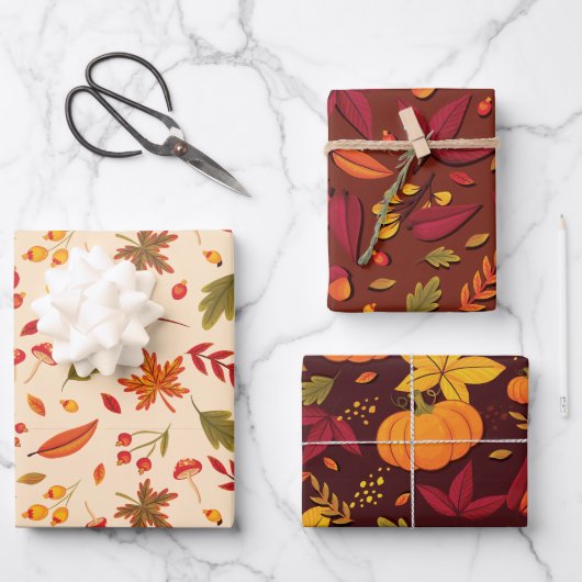 Fall wrapping paper  ラッピングペーパーシート (正面)