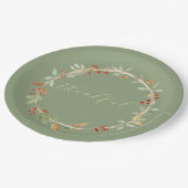 Fall Wreath Thanksgiving ペーパープレート (アングル)