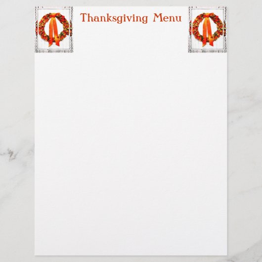 Fall Wreath Thanksgiving Menu (正面)