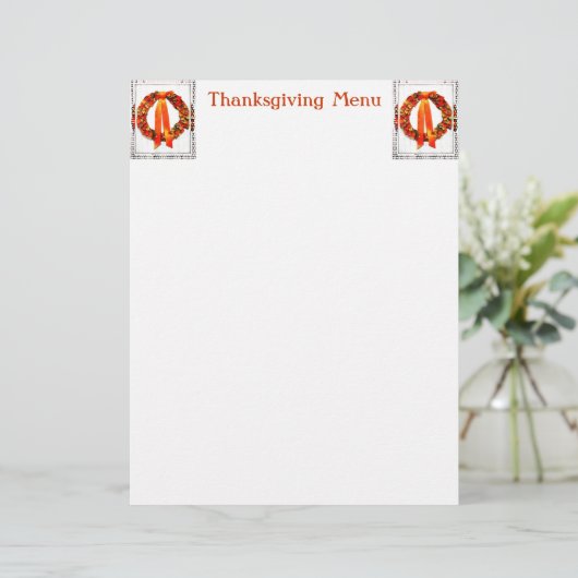 Fall Wreath Thanksgiving Menu (スタンド正面)