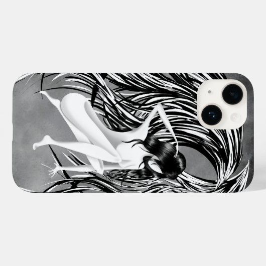Fallen Angel Grey Monochrome Case-Mate iPhoneケース (裏面 (横))