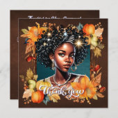 Fallin' for Fall Gorgeous Girl Gratitude Card 招待状 (正面/裏面)