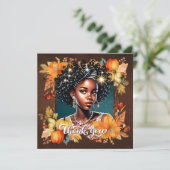 Fallin' for Fall Gorgeous Girl Gratitude Card 招待状 (スタンド正面)