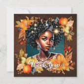 Fallin' for Fall Gorgeous Girl Gratitude Card 招待状 (正面)
