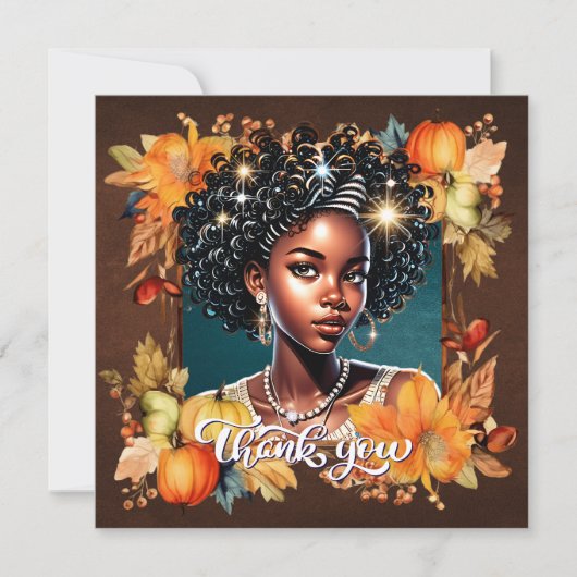 Fallin' for Fall Gorgeous Girl Gratitude Card 招待状 (正面)