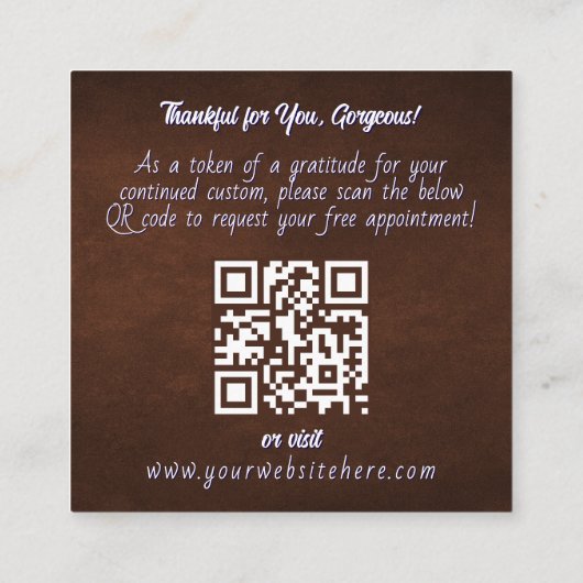 Fallin' for Fall Gorgeous Girl Gratitude Enc. Card スクエア名刺 (裏面)