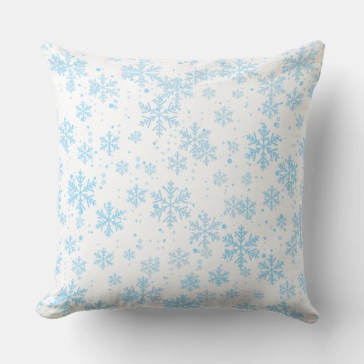 Falling Blue Snowflakes クッション (正面)